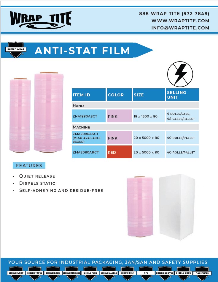 Anti-Stat Stretch Film Sales Sheet