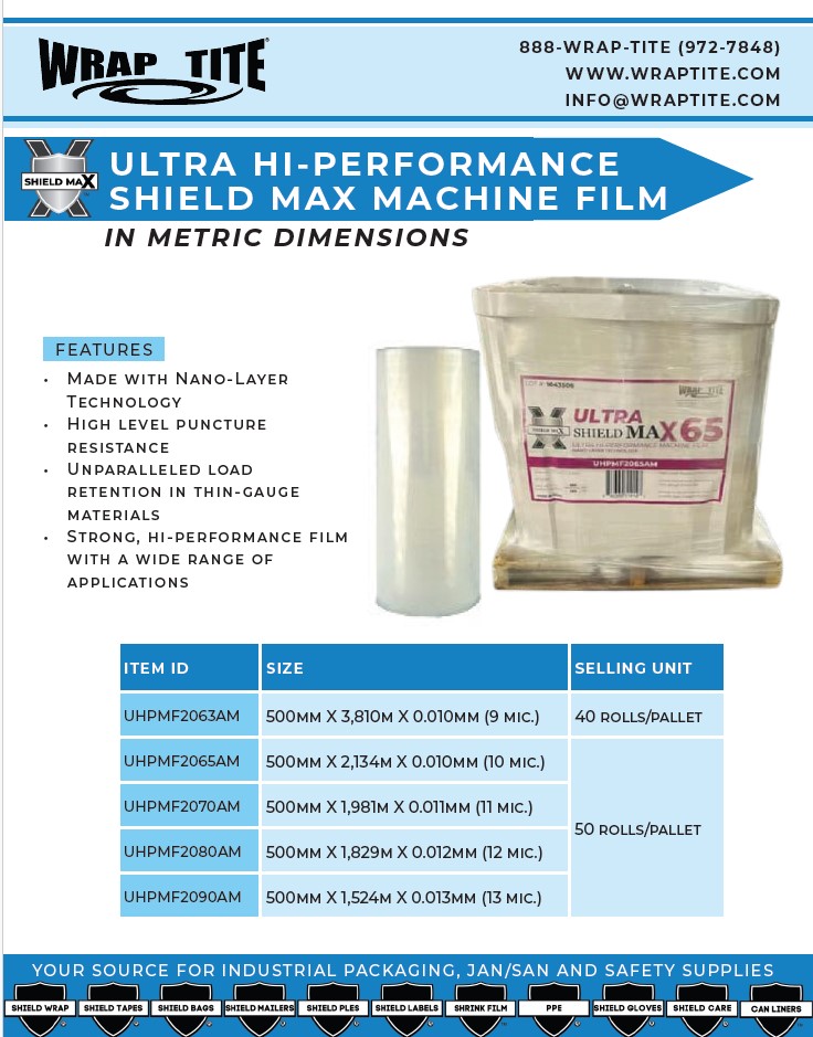 Shield Max Ultra Hi-Performance Machine Film Sales Sheet