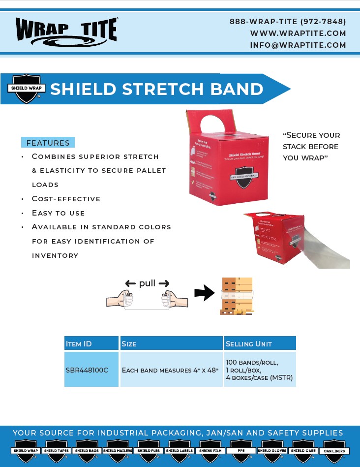 Shield Stretch Band Sales Sheet